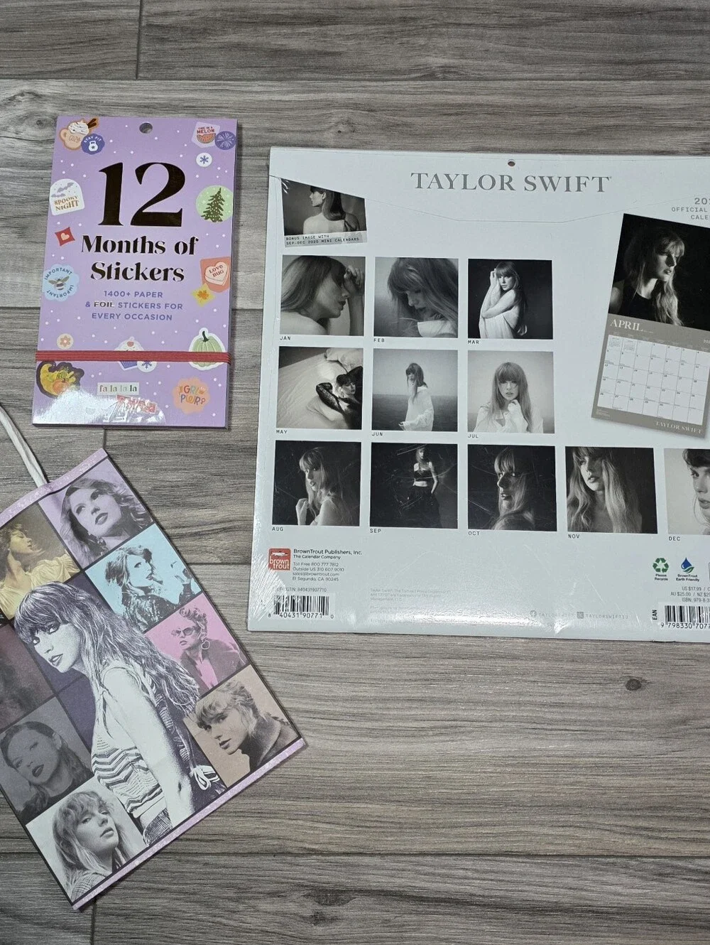 NEW Official Taylor Swift 2026 Wall Calander w/Book of 1400+ Stickers & Gift Bag